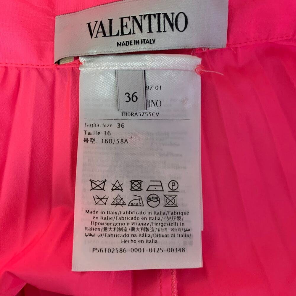 VALENTINO Size XS Pink Polyester Pleated Asymmetrical Skirt - Picture 4 of 7